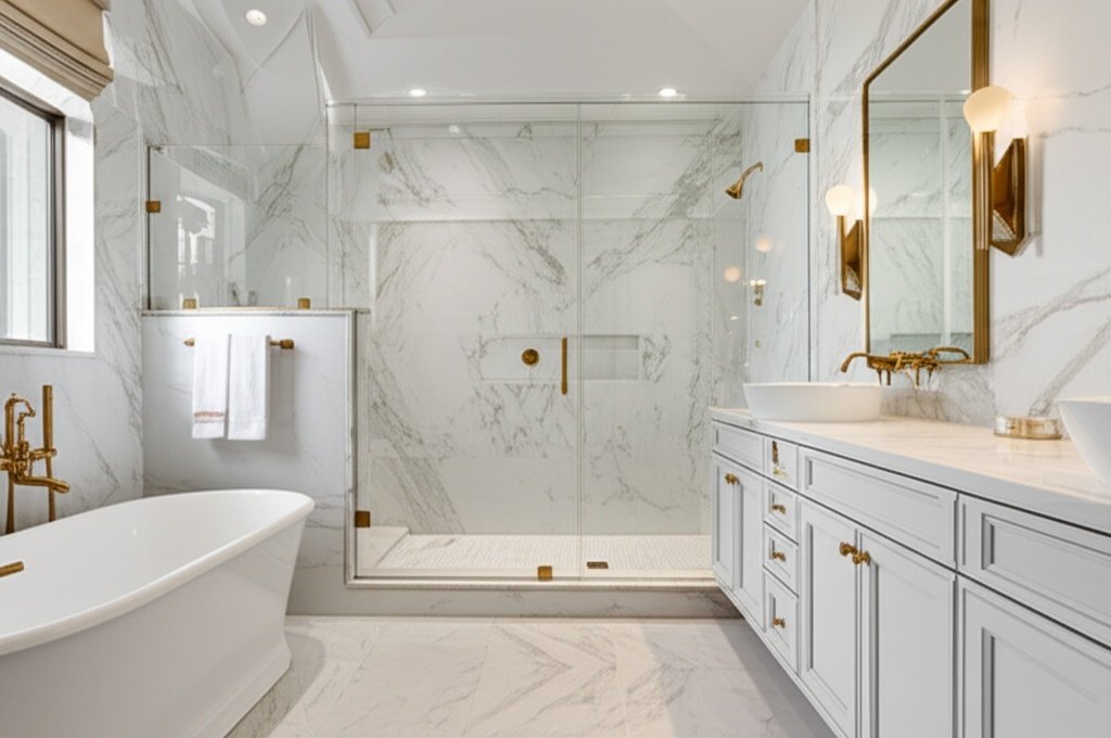 Luxury spa-like bathroom remodel Kingwood 2025