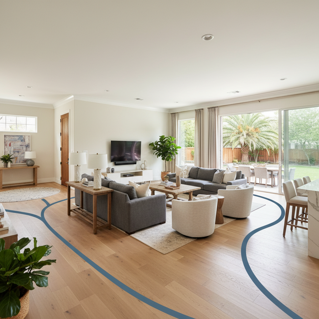 Furniture & Traffic Flow Planning - Tell Projects Kingwood TX